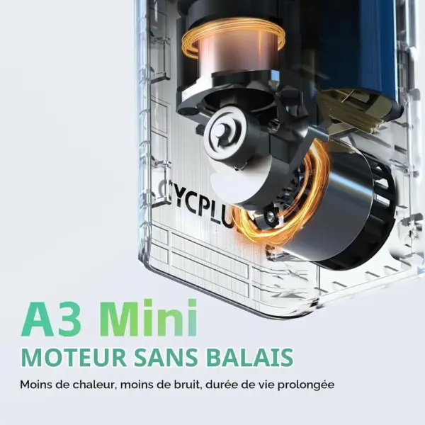 CYCPLUS A3 Mini - Pompe vélo électrique 120 PSI à moteur sans balais — 5 CYCPLUS A3 Mini - Pompe vélo électrique 120 PSI à moteur sans balais — 5