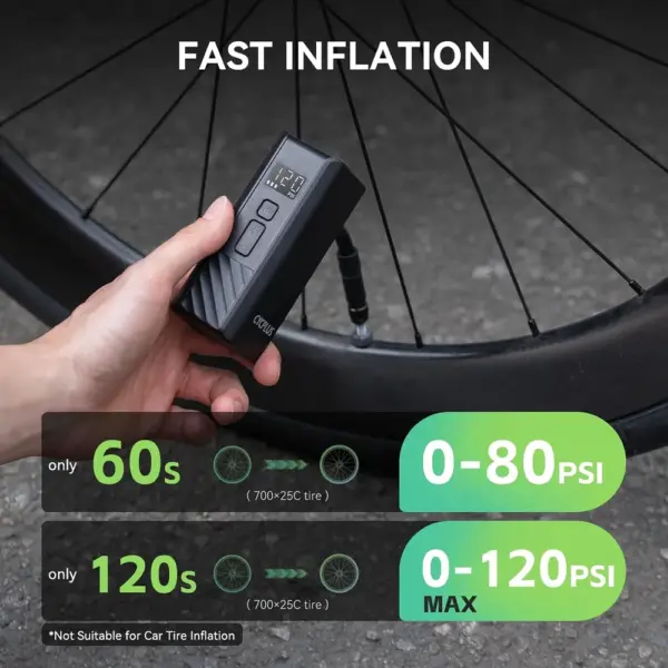 CYCPLUS A3 Mini - Pompa bici elettrica brushless 120 PSI — 4 CYCPLUS A3 Mini - Pompa bici elettrica brushless 120 PSI — 4