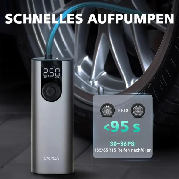 CYCPLUS A8 - tragbarer Kompressor 150 PSI mit LCD-Display — 2 CYCPLUS A8 - tragbarer Kompressor 150 PSI mit LCD-Display — 2