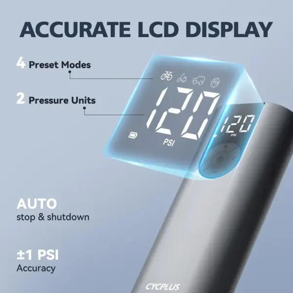 CYCPLUS A8 - Inflador inalámbrico de 150 PSI con carcasa de aluminio — 5 CYCPLUS A8 - Inflador inalámbrico de 150 PSI con carcasa de aluminio — 5