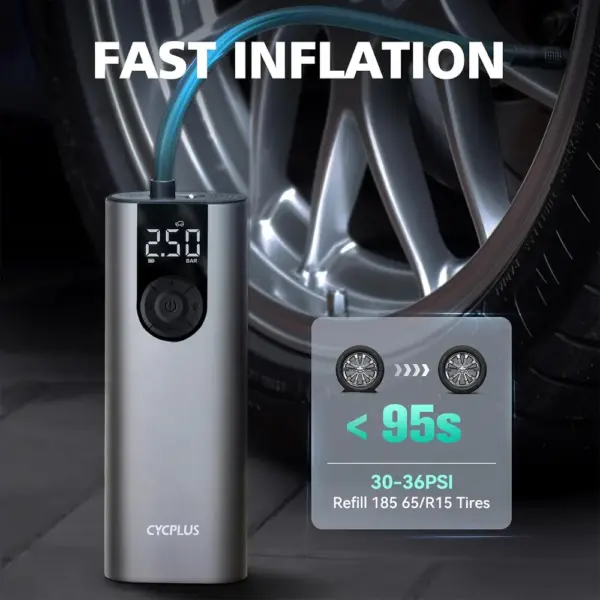 CYCPLUS A8 - Mini compresseur portable 150 PSI, batterie 2600 mAh — 2 CYCPLUS A8 - Mini compresseur portable 150 PSI, batterie 2600 mAh — 2