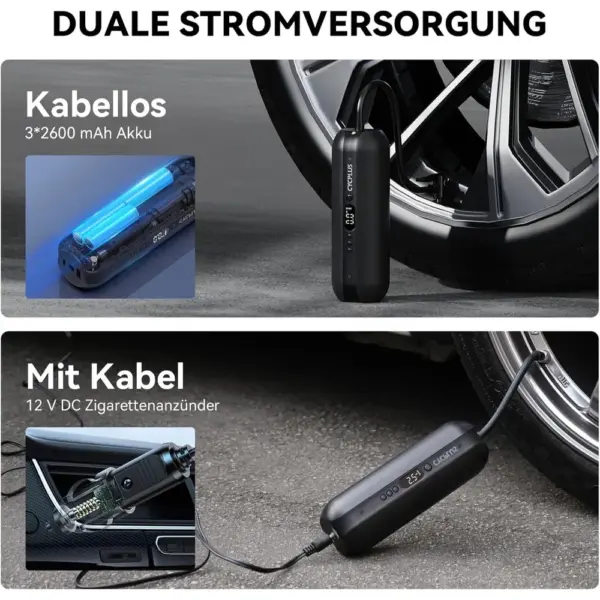 CYCPLUS AL1 - Akku-Kompressor 150 PSI mit 12-V-Anschluss — 4 CYCPLUS AL1 - Akku-Kompressor 150 PSI mit 12-V-Anschluss — 4