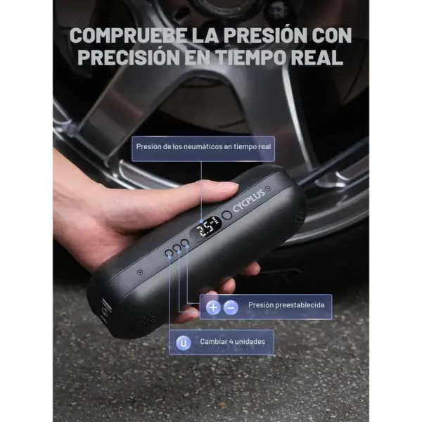 CYCPLUS AL1 - Inflador de neumáticos 150 PSI con carga CA/CC — 5 CYCPLUS AL1 - Inflador de neumáticos 150 PSI con carga CA/CC — 5