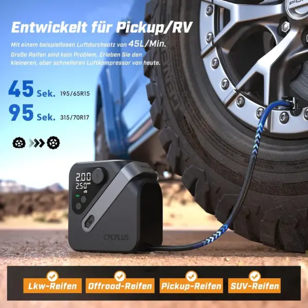 CYCPLUS AL7 - Hochleistungs-Kompressor mit Akku für Pick-up und SUV — 2 CYCPLUS AL7 - Hochleistungs-Kompressor mit Akku für Pick-up und SUV — 2
