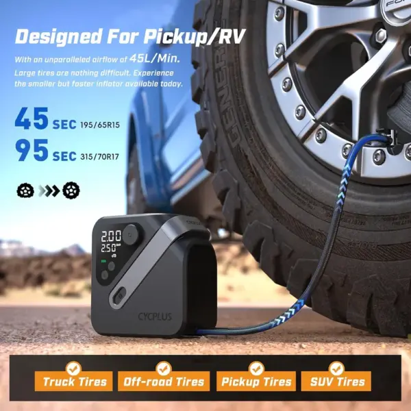 CYCPLUS AL7 - Compresseur sans fil haute puissance pour pick-up et 4x4 — 2 CYCPLUS AL7 - Compresseur sans fil haute puissance pour pick-up et 4x4 — 2