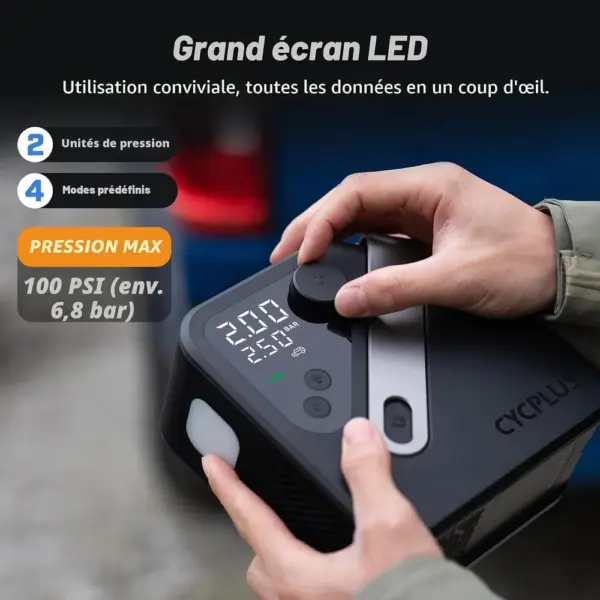CYCPLUS AL7 - Compresseur sans fil haute puissance pour pick-up et 4x4 — 4 CYCPLUS AL7 - Compresseur sans fil haute puissance pour pick-up et 4x4 — 4