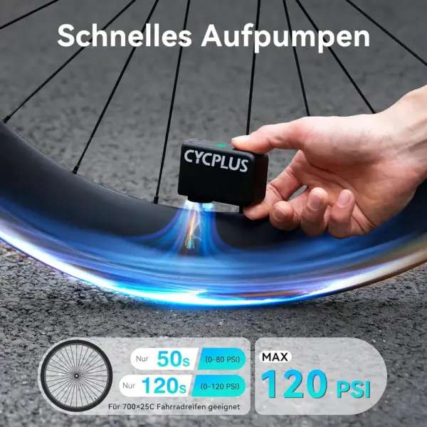 CYCPLUS AS2 - elektrische Mini-Fahrradpumpe 100 PSI ohne Display — 5 CYCPLUS AS2 - elektrische Mini-Fahrradpumpe 100 PSI ohne Display — 5