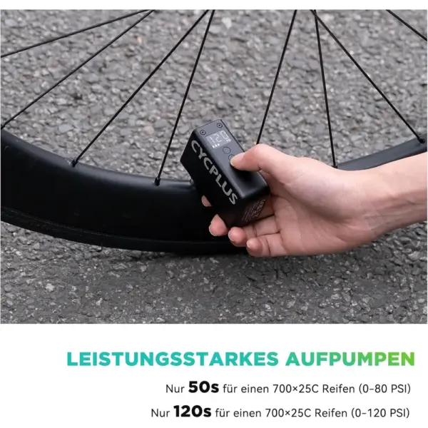 CYCPLUS AS2 Pro - elektrische Mini-Fahrradpumpe 120 PSI mit Display — 3 CYCPLUS AS2 Pro - elektrische Mini-Fahrradpumpe 120 PSI mit Display — 3