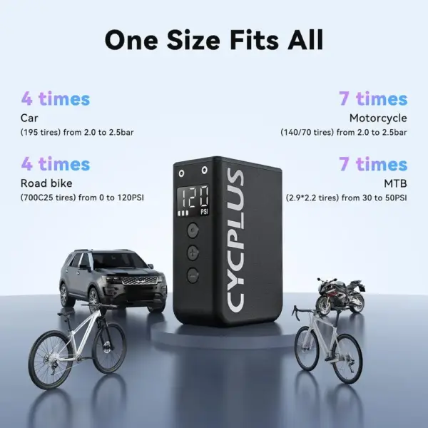 CYCPLUS AS2 Pro Max - Pompe vélo électrique 120 PSI, gonflage rapide — 5 CYCPLUS AS2 Pro Max - Pompe vélo électrique 120 PSI, gonflage rapide — 5