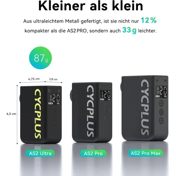 CYCPLUS AS2 Ultra - ultrakompakte elektrische Fahrradpumpe 120 PSI — 2 CYCPLUS AS2 Ultra - ultrakompakte elektrische Fahrradpumpe 120 PSI — 2