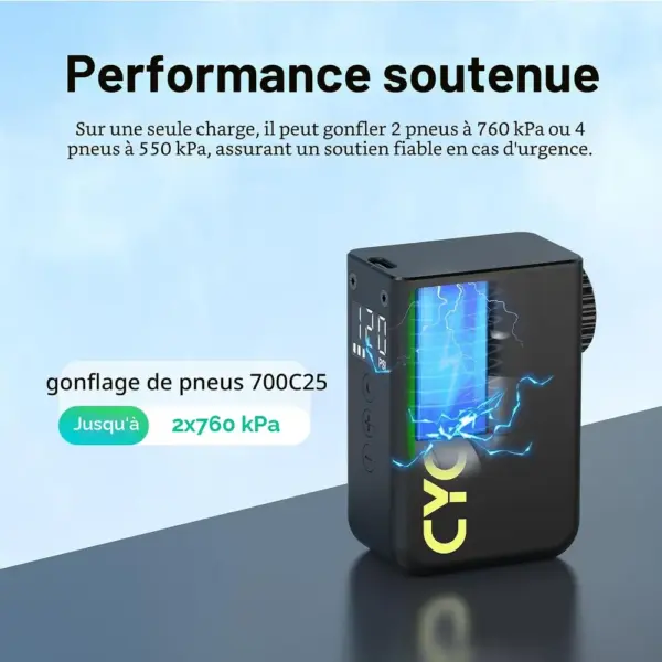 CYCPLUS AS2 Ultra - Mini pompe vélo électrique 120 PSI, 90 g — 5 CYCPLUS AS2 Ultra - Mini pompe vélo électrique 120 PSI, 90 g — 5