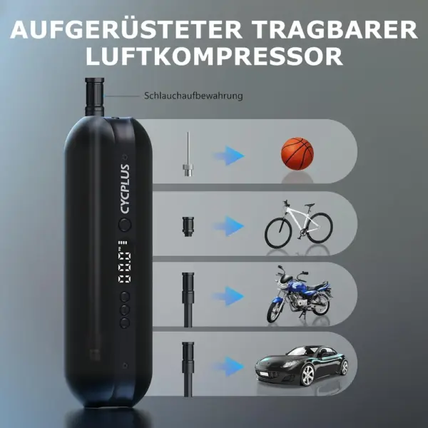 CYCPLUS A2 - elektrische Reifenpumpe 150 PSI mit LED-Licht — 3 CYCPLUS A2 - elektrische Reifenpumpe 150 PSI mit LED-Licht — 3