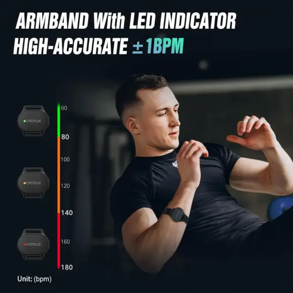 CYCPLUS H1 - Brassard cardio optique Bluetooth et ANT+, 110 h — 3 CYCPLUS H1 - Brassard cardio optique Bluetooth et ANT+, 110 h — 3