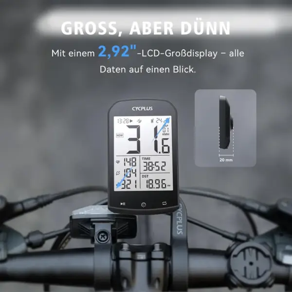 CYCPLUS M1 - GPS-Fahrradcomputer mit 2,9-Zoll-Display, Bluetooth und ANT+ — 2 CYCPLUS M1 - GPS-Fahrradcomputer mit 2,9-Zoll-Display, Bluetooth und ANT+ — 2