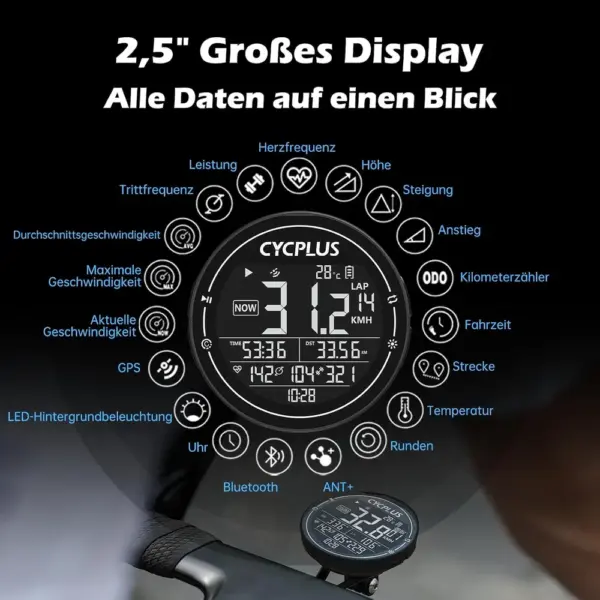 CYCPLUS M2 - GPS-Fahrradcomputer mit 2,5-Zoll-Display und 70 h Akku — 4 CYCPLUS M2 - GPS-Fahrradcomputer mit 2,5-Zoll-Display und 70 h Akku — 4