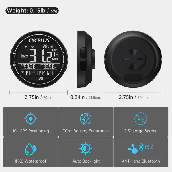 CYCPLUS M2 - Ciclocomputer GPS con display da 2,5 pollici — 2 CYCPLUS M2 - Ciclocomputer GPS con display da 2,5 pollici — 2