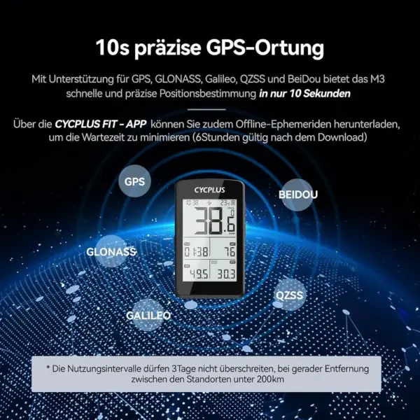 CYCPLUS M3 - GPS-Fahrradcomputer mit 5 Satellitensystemen und 100 h Akku — 3 CYCPLUS M3 - GPS-Fahrradcomputer mit 5 Satellitensystemen und 100 h Akku — 3