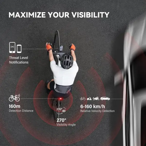 CYCPLUS L7 - Feu arrière radar vélo avec détection de freinage — 2 CYCPLUS L7 - Feu arrière radar vélo avec détection de freinage — 2
