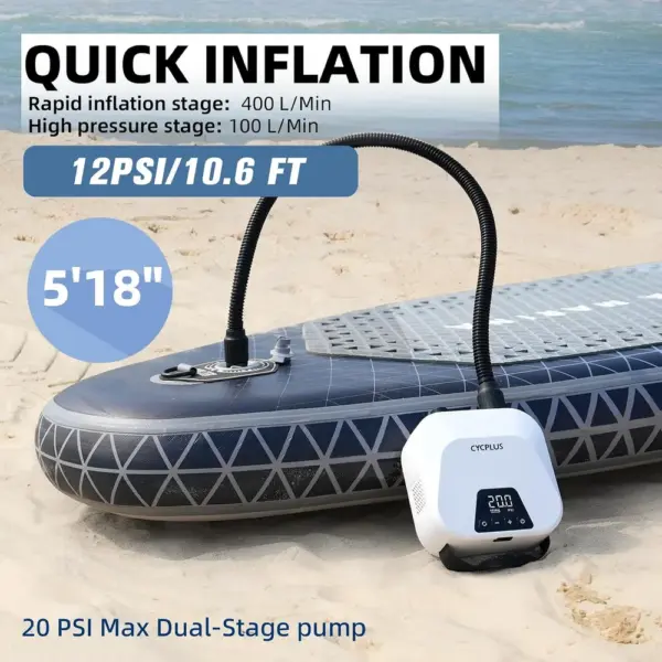 CYCPLUS D14PRO - kompakte Smart-SUP-Pumpe 20 PSI mit Akku — 2 CYCPLUS D14PRO - kompakte Smart-SUP-Pumpe 20 PSI mit Akku — 2