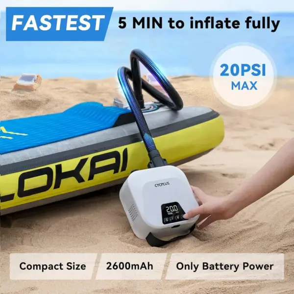 CYCPLUS D14 Pro - compact rechargeable SUP pump, 20 PSI — 2 CYCPLUS D14 Pro - compact rechargeable SUP pump, 20 PSI — 2