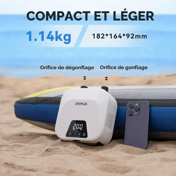 CYCPLUS D14 Pro - Pompe paddle électrique rechargeable 20 PSI — 3 CYCPLUS D14 Pro - Pompe paddle électrique rechargeable 20 PSI — 3