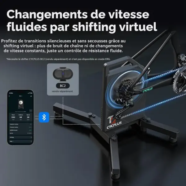 CYCPLUS T2 - Home trainer connecté 2200 W, compact et pliable — 5 CYCPLUS T2 - Home trainer connecté 2200 W, compact et pliable — 5