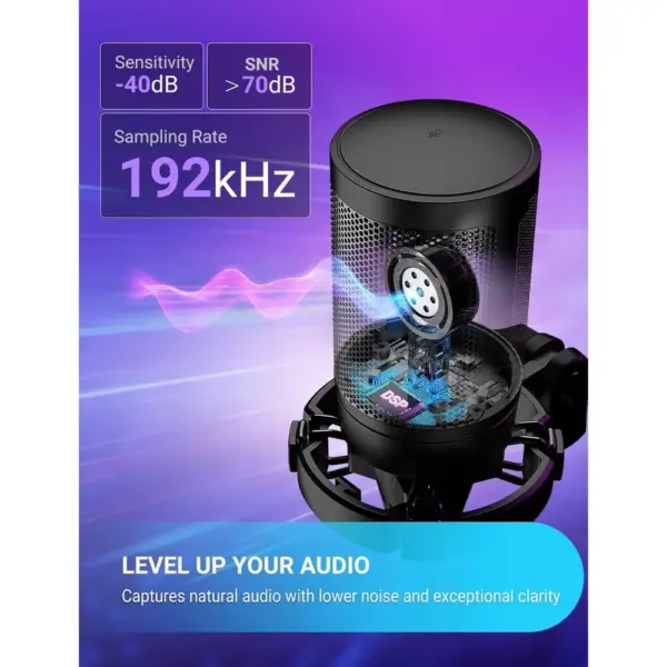 FIFINE AmpliGame A6V - RGB USB condenser gaming microphone — 3 FIFINE AmpliGame A6V - RGB USB condenser gaming microphone — 3