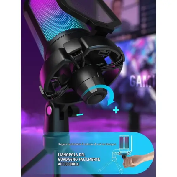 FIFINE A6V - Microfono USB a condensatore con RGB e muto a tocco — 3 FIFINE A6V - Microfono USB a condensatore con RGB e muto a tocco — 3