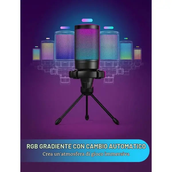 FIFINE A6V - Microfono USB a condensatore con RGB e muto a tocco — 4 FIFINE A6V - Microfono USB a condensatore con RGB e muto a tocco — 4