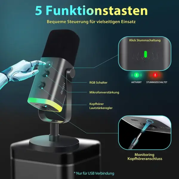 FIFINE AM8 - Dynamisches USB/XLR-Mikrofon mit RGB — 5 FIFINE AM8 - Dynamisches USB/XLR-Mikrofon mit RGB — 5