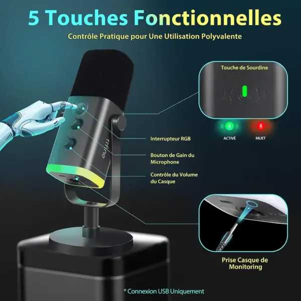 FIFINE AM8 - Micro dynamique USB/XLR RGB — 5 FIFINE AM8 - Micro dynamique USB/XLR RGB — 5