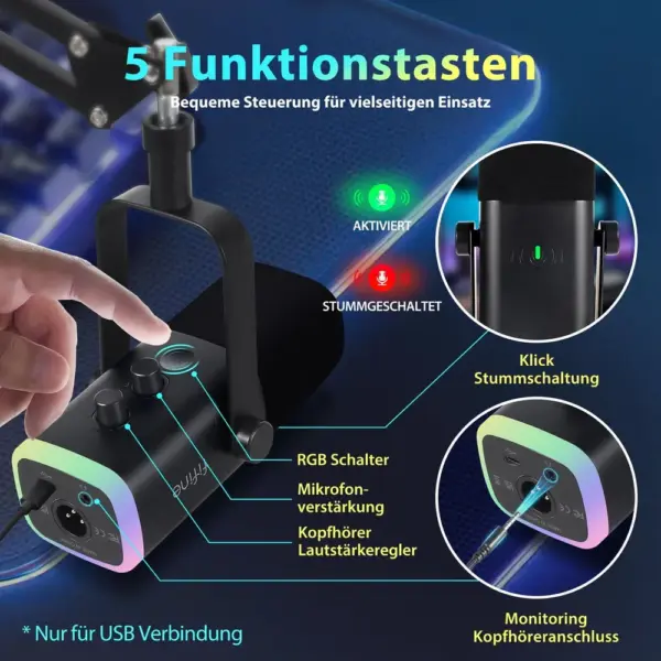 FIFINE AM8 - USB/XLR-Mikrofon-Set mit Mikrofonarm — 4 FIFINE AM8 - USB/XLR-Mikrofon-Set mit Mikrofonarm — 4