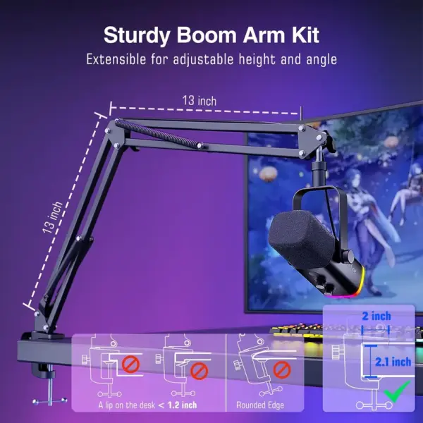 FIFINE AM8T - Dynamic USB/XLR microphone kit with boom arm — 5 FIFINE AM8T - Dynamic USB/XLR microphone kit with boom arm — 5