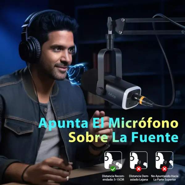 FIFINE AM8 - Micrófono dinámico USB/XLR con soporte — 5 FIFINE AM8 - Micrófono dinámico USB/XLR con soporte — 5