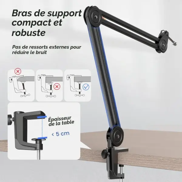 FIFINE Bras de micro compact - Bras articulé pliable — 5 FIFINE Bras de micro compact - Bras articulé pliable — 5