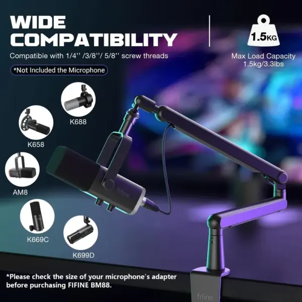 FIFINE BM88 - Low-profile metal boom arm with cable management — 4 FIFINE BM88 - Low-profile metal boom arm with cable management — 4