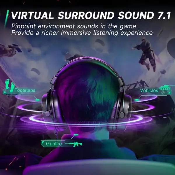 FIFINE H9 - Gaming-Headset mit 7.1 und abnehmbarem Mikrofon — 4 FIFINE H9 - Gaming-Headset mit 7.1 und abnehmbarem Mikrofon — 4
