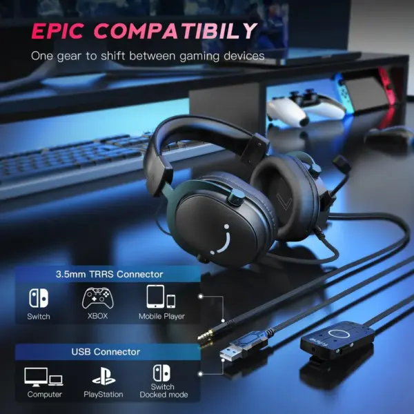 FIFINE H9 - USB and 3.5 mm gaming headset with 7.1 surround — 2 FIFINE H9 - USB and 3.5 mm gaming headset with 7.1 surround — 2