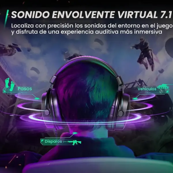 FIFINE Auriculares gaming 7.1 - USB y 3,5 mm con micrófono desmontable — 4 FIFINE Auriculares gaming 7.1 - USB y 3,5 mm con micrófono desmontable — 4