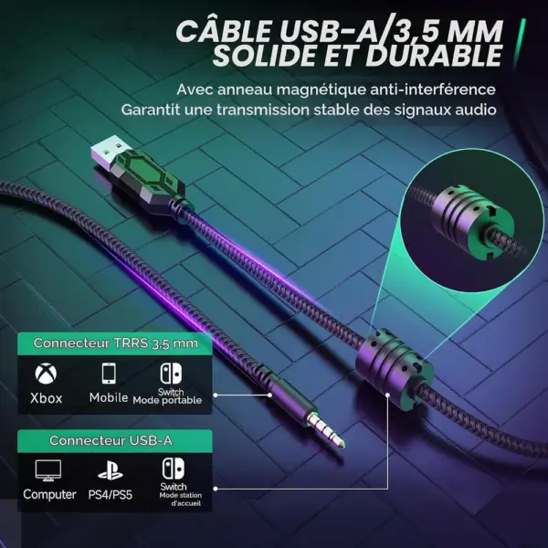 FIFINE H9 - Casque gaming 7.1 USB et jack 3,5 mm — 2 FIFINE H9 - Casque gaming 7.1 USB et jack 3,5 mm — 2
