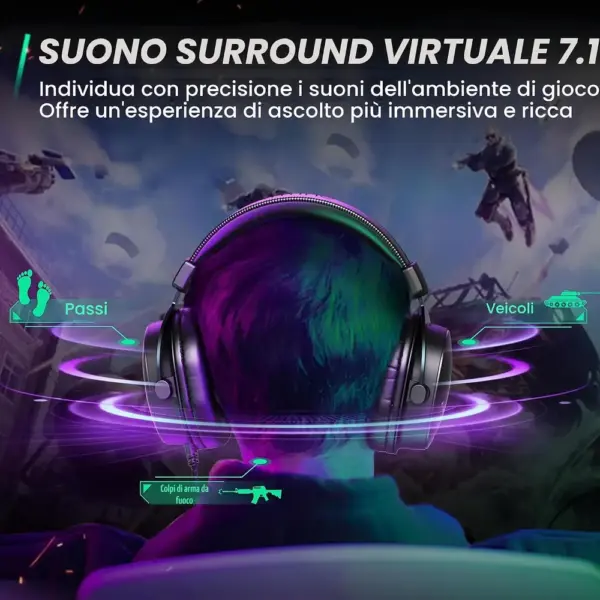 FIFINE H9 - Cuffie gaming 7.1 USB e jack con microfono rimovibile — 4 FIFINE H9 - Cuffie gaming 7.1 USB e jack con microfono rimovibile — 4