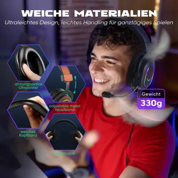 FIFINE H6 - USB-Gaming-Headset mit 7.1 und RGB — 4 FIFINE H6 - USB-Gaming-Headset mit 7.1 und RGB — 4