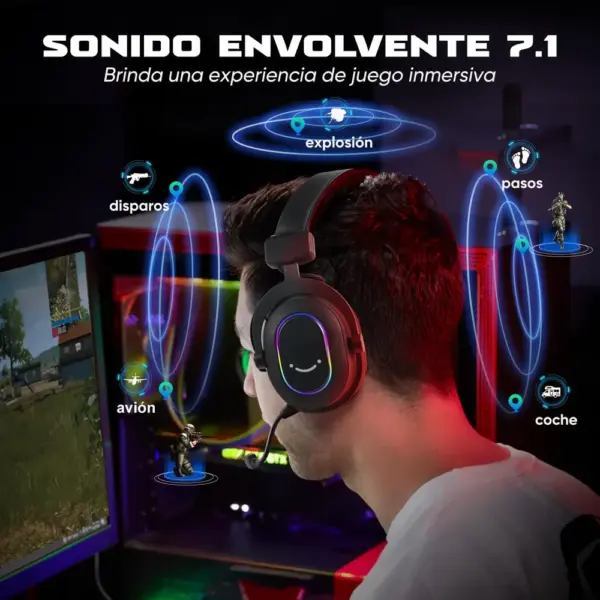 FIFINE H6 - Auriculares gaming con sonido envolvente 7.1 y RGB — 2 FIFINE H6 - Auriculares gaming con sonido envolvente 7.1 y RGB — 2