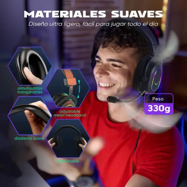 FIFINE H6 - Auriculares gaming con sonido envolvente 7.1 y RGB — 4 FIFINE H6 - Auriculares gaming con sonido envolvente 7.1 y RGB — 4