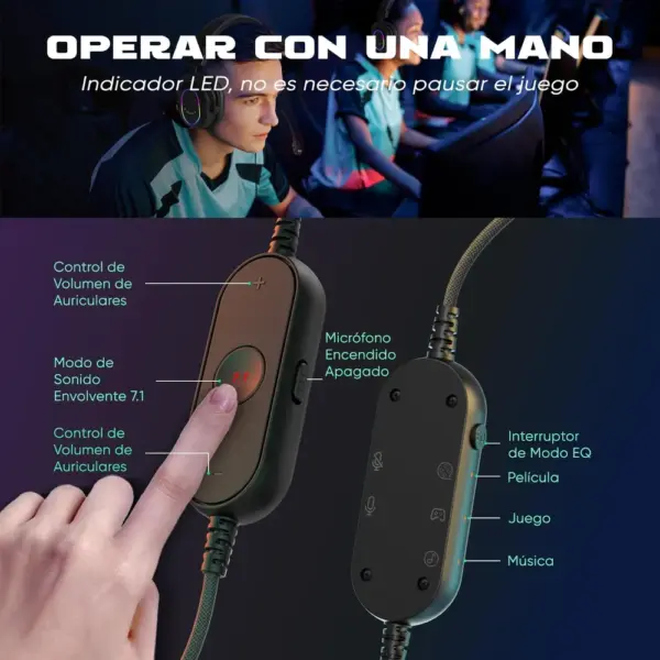FIFINE H6 - Auriculares gaming con sonido envolvente 7.1 y RGB — 5 FIFINE H6 - Auriculares gaming con sonido envolvente 7.1 y RGB — 5