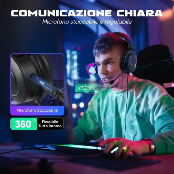 FIFINE H6 - Cuffie gaming 7.1 con microfono staccabile e RGB — 3 FIFINE H6 - Cuffie gaming 7.1 con microfono staccabile e RGB — 3