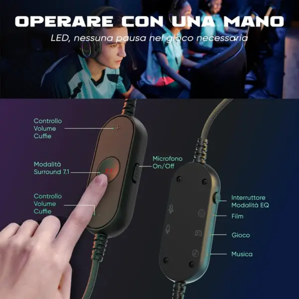 FIFINE H6 - Cuffie gaming 7.1 con microfono staccabile e RGB — 5 FIFINE H6 - Cuffie gaming 7.1 con microfono staccabile e RGB — 5