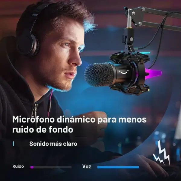 FIFINE K651 - Kit de micrófono USB dinámico con brazo — 5 FIFINE K651 - Kit de micrófono USB dinámico con brazo — 5