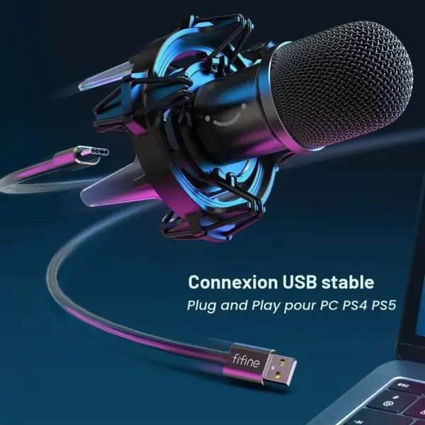 FIFINE K651 - Kit micro dynamique USB avec bras — 4 FIFINE K651 - Kit micro dynamique USB avec bras — 4