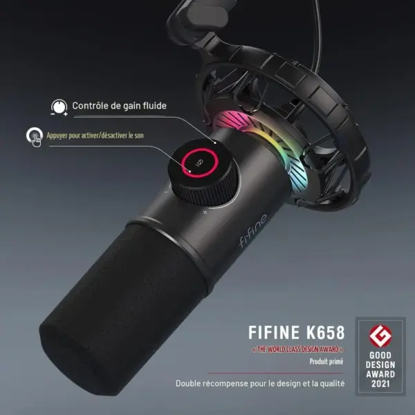 FIFINE K658 - Micro dynamique USB RGB — 3 FIFINE K658 - Micro dynamique USB RGB — 3